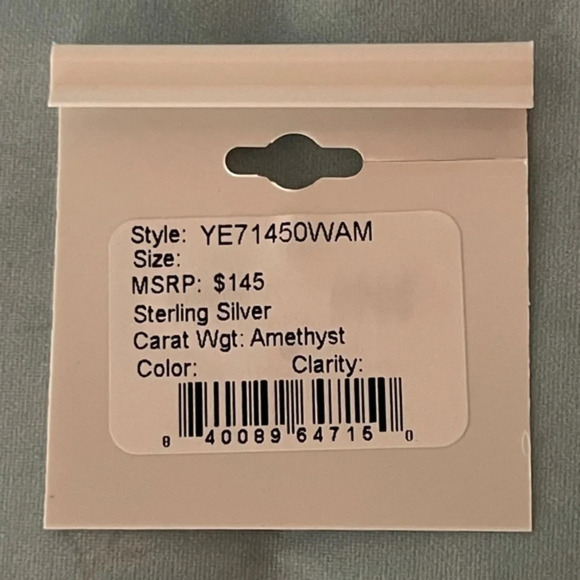 Savvy Cie Sterling Silver Amethyst Heart Earrings - Picture 9 of 9